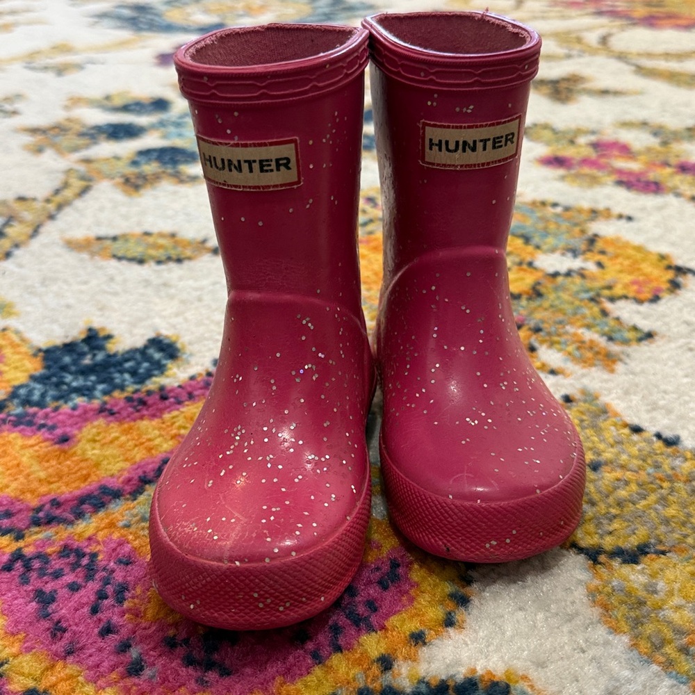 Hunter Kids Pink Rain Boots